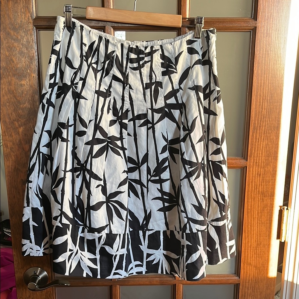 Black and White Bamboo Print Skirt